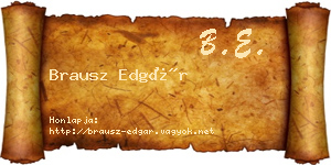 Brausz Edgár névjegykártya